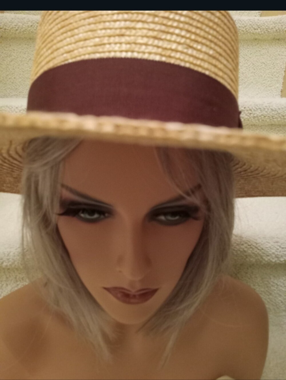 Femsée Wide Brim Straw Sun Hat - Natural Beige Nwt